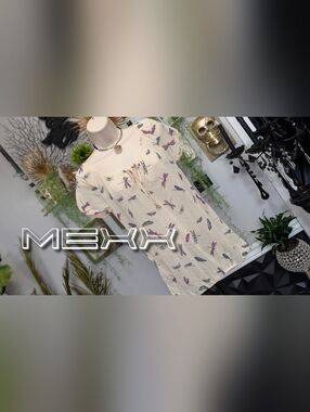 Mexx Sheer Dragonfly Butterfly Blouse Top LG